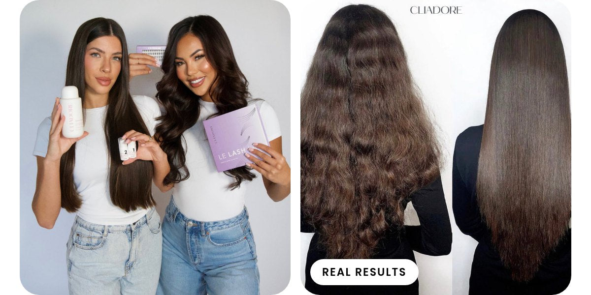 Real Cliadore keratin results: two women with smooth, glossy hair